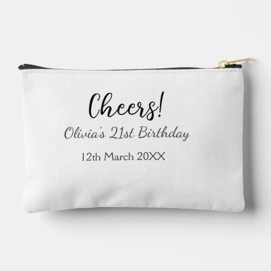 Pochette À Accessoires Bonjour 21e anniversaire ajouter nom date simple m (Verso)