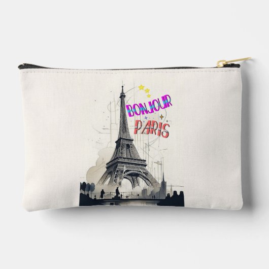 Pochette À Accessoires Bonjour Paris coloré (Verso)