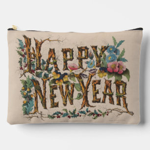 Pochette À Accessoires Bonne Année, Impression Vintage Currier & Ives