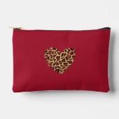Pochette À Accessoires Bordeaux red accessory bag, leopard print bag, (Recto)