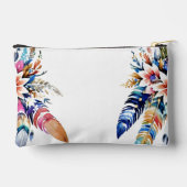 Pochette À Accessoires Bordure de plumes Boho personnalisée (Verso)
