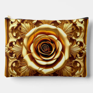 Pochette À Accessoires Bordure de Rose Antique Dorée