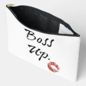 Pochette À Accessoires Boss Up avec lèvres rouges (Ouvrir)