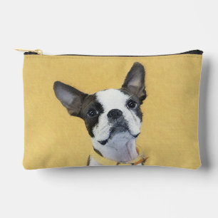Pochette À Accessoires Boston Terrier Peinture noir et blanc Chien Art