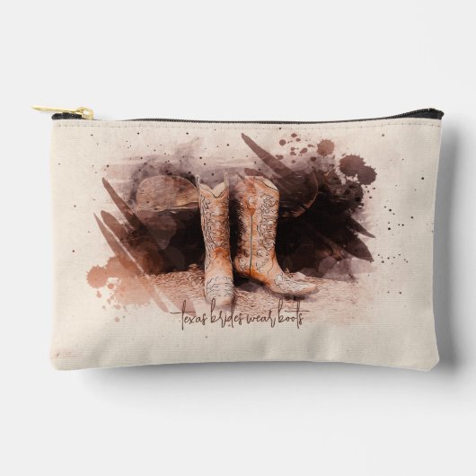 Pochette À Accessoires Bottes de mariage au bois en aquarelle (Recto)