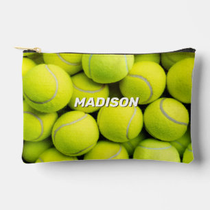 Pochette À Accessoires Boules de tennis de nom personnalisé