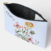 Pochette À Accessoires Bouquet de Fleur sauvage d'aquarelle monogramme #1 (Ouvrir)