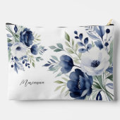 Pochette À Accessoires Bouquet floral bleu et blanc (Verso)