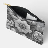 Pochette À Accessoires Bouquet monochrome de fleurs (Ouvrir)