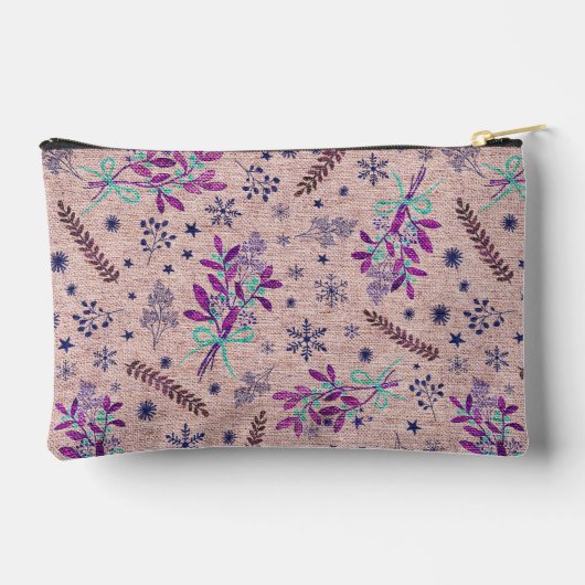 Pochette À Accessoires Bouquet saint de Noël - Rose poussiéreux (Verso)