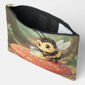 Pochette À Accessoires Bourdon doré dans la danse des fleurs (Ouvrir)