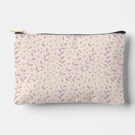 Pochette À Accessoires Branches de Prairie Rose de Printemps (Recto)