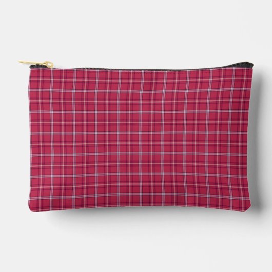 Pochette À Accessoires Brick Red and Soft Peach Plaid (Recto)