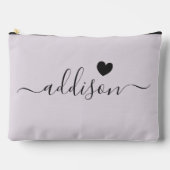 Pochette À Accessoires Bridesmaid Moderne Script Lavender Grey Heart (Recto)
