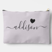 Pochette À Accessoires Bridesmaid Moderne Script Lavender Grey Heart (Verso)