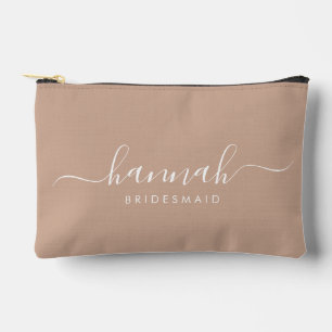 Pochette À Accessoires Bridesmaid Moderne Script Minimal Cosmétique