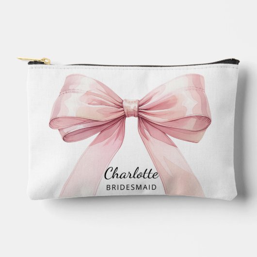 Pochette À Accessoires Bridesmaid rose bow élégant nom (Recto)