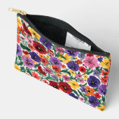 Pochette À Accessoires Bright Spring Pansies Floral Garden Pattern (Ouvrir)