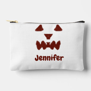 Pochette À Accessoires Brown Halloween effrayant visage chute ajouter nom