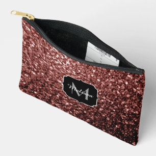 Pochette À Accessoires Brown rouge faux parties scintillant scintille Mon