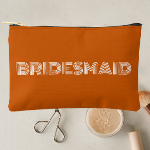 Pochette À Accessoires Brûler Orange Moderne Typographie Bridesmaid