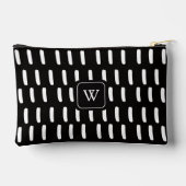 Pochette À Accessoires Brush noir minima Monogramme initial (Verso)