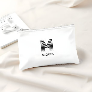 Pochette À Accessoires Budget simple Monogramme noir et blanc