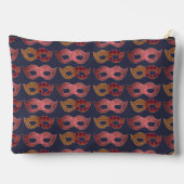 Pochette À Accessoires Burgundy Masquerade Masks Pattern (Verso)
