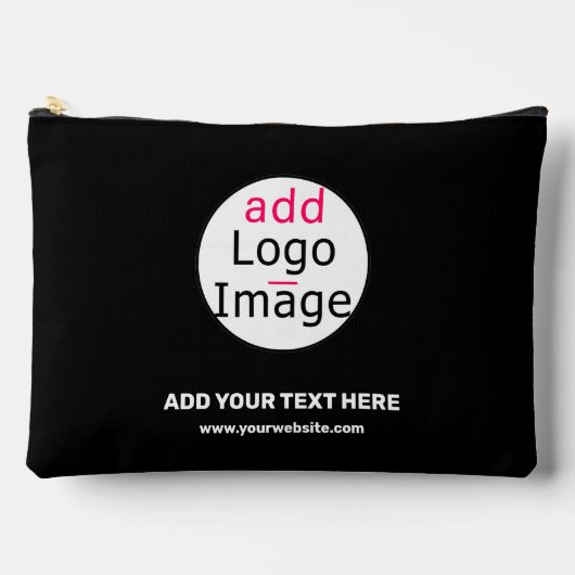Pochette À Accessoires Business Chic Black Minimal Personnalisable (Recto)
