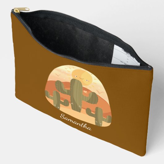Pochette À Accessoires Cactus Desert With Sun (Ouvrir)
