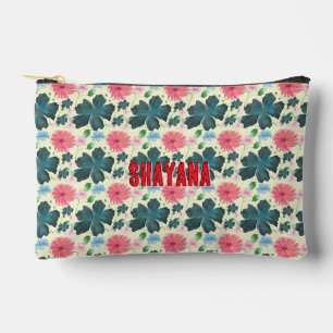 Pochette À Accessoires Cadeau à motif floral personnalisé aquarelle