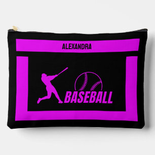 Pochette À Accessoires Cadeau d'anniversaire de baseball, Joueuse de base