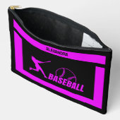 Pochette À Accessoires Cadeau d'anniversaire de baseball, Joueuse de base (Ouvrir)