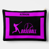 Pochette À Accessoires Cadeau d'anniversaire de baseball, Joueuse de base (Verso)