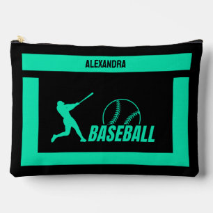 Pochette À Accessoires Cadeau d'anniversaire de baseball, Joueuse de base