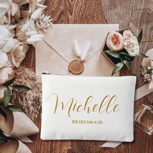 Pochette À Accessoires Cadeau de demoiselle d'honneur personnalisé en ivo