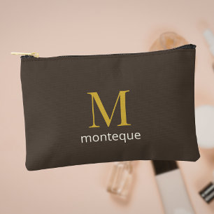 Pochette À Accessoires Cadeau de luxe personnalisé Taupe avec monogramme