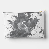 Pochette À Accessoires Cadeau floral noir et blanc (Verso)