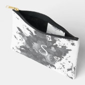 Pochette À Accessoires Cadeau floral noir et blanc (Ouvrir)