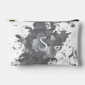 Pochette À Accessoires Cadeau floral noir et blanc (Recto)