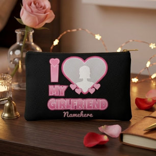 Pochette À Accessoires Cadeau personnalisé Je t'aime ma copine – Ajoutez