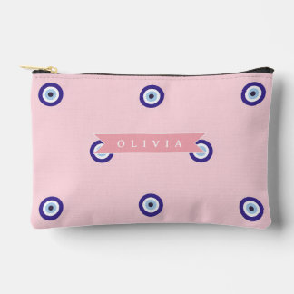 Pochette À Accessoires Cadeau Personnalisé Mauvais Œil Rose Mignon sur Me
