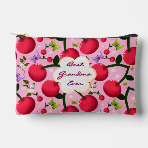 Pochette À Accessoires Cadeau personnalisé motif cerisier floral rose vif