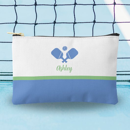 Pochette À Accessoires Cadeau personnalisé Pickleball Preppy Blue Green