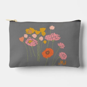 Pochette À Accessoires Cadeau Pour Ses Fleurs sauvages Heureux +Initiales