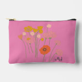 Pochette À Accessoires Cadeau Pour Ses Fleurs sauvages Modernes +Initiale (Recto)