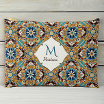 Pochette À Accessoires Cadeaux de demoiselles d'honneur Turquoise brun ta<br><div class="desc">Turquoise Bleu et marron coloré vintage talavera mexicaine azulejo bridesservatrices cadeaux nom personnalisé monogrammed sac cosmétique cadeaux pour elle</div>