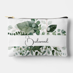 Pochette À Accessoires Cadre Feuille botanique élégant avec Bridesmaid