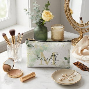 Pochette À Accessoires Cadre personnalisé avec verdure et or