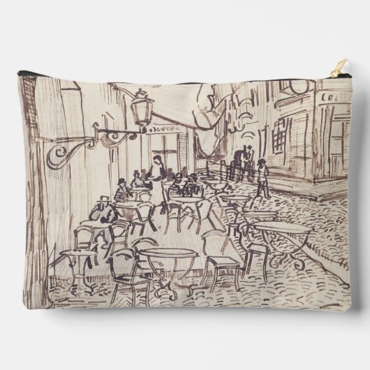 Pochette À Accessoires Café Terrasse en soirée, Dessin d'art, Van Gogh (Verso)